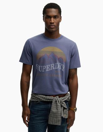 Superdry Mens Superdry Mens Outdoors Mountain Short Sleeve T-Shirt - Blue - Size: 42