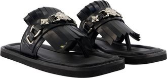 Toga Archives Womens Buckle-Strap Calfskin Sandal Black