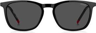 HUGO BOSS 53mm Rectangular Sunglasses in Black/Grey at Nordstrom