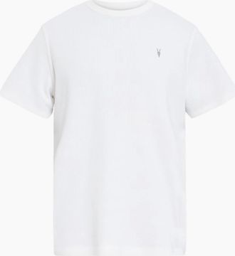 AllSaints Mens AllSaints Esum Mens T Shirts Waffle Texture Crew Neck Short Sleeve Summer Tee - White - Size: 44