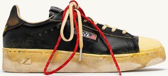 Autry SNEAKERS DALLAS LOW SUPER VINTAGE IN PELLE NERA