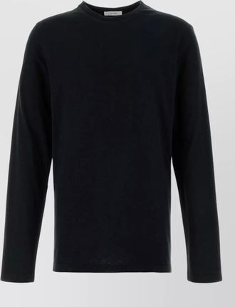 The Row leon cotton crew neck long sleeve t shirt