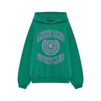Anine Bing Harvey Sweatshirt - Dames - Hoodies - Groen - XS - Katoen - Hoodies & sweatvesten
