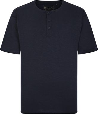 KAM Mens Plus Size T-Shirt Crew Neck Short Sleeve Oversized T-Shirts for Big and Tall Men, Indigo Colour, Size- 5XL