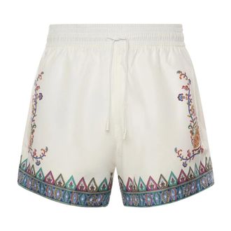 Etro Etro, Beachwear, male, White, Size: L Swim Shorts with Placed Floral Print
