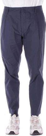 Dondup Blauwe broek met rits en knoop - Heren - Slim Fit Broeken - Blauw - W32 - Katoen - Broeken
