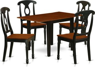 East West Furniture Dining Room Set Black & Cherry, NDKE5-BCH-W