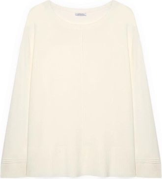 Fiorella Rubino Maglione in misto viscosa con scollo a barca - - Knitwear - Donna - Bianco - 2XL
