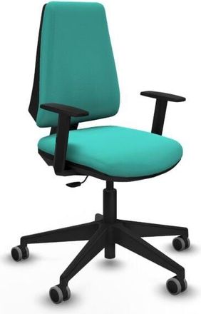 Piqueras y Crespo Piqueras Y Crespo - Elche Cp Similpiel Turquesa Brazos 1d Base Piramidal Ruedas Engomadas 65mm