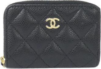 Chanel Black Grained Calfskin Coin Purse/Coin Case (Pre-Owned)