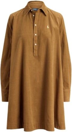 Polo Ralph Lauren Abito camicia in velluto - - Dresses - Donna - Beige - S