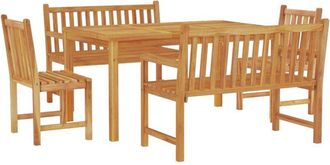 vidaXL Juego De Comedor Para Jard&iacute;n 5 Piezas Madera Maciza De Teca Vidaxl