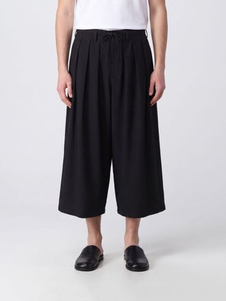 Yohji Yamamoto Pantaloni chino cropped in lana a gamba larga con pinces