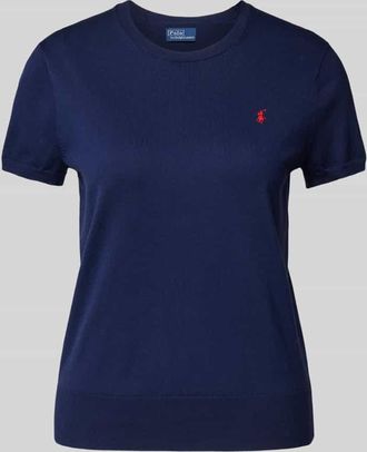 Polo Ralph Lauren Strickshirt mit Logo-Stitching in Marine, Größe S