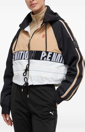 P.E Nation hooded striped jacket - Black