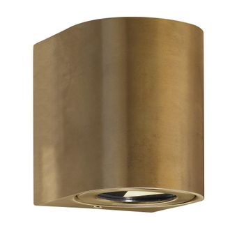 Nordlux Modern Outdoor Wall Light Brass Brass Intergrated LED Coastal/Marine Safe - Mains Powered, IP44 in Gold