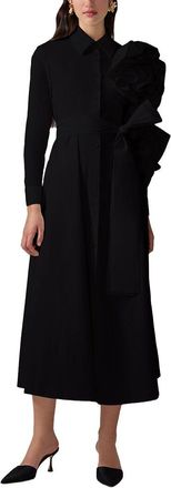 Carolina Herrera Flower Sleeve Midi Shirtdress