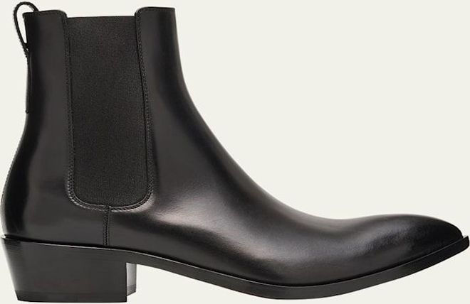 Mens Burnished Leather Chelsea Boots