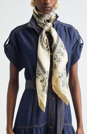 Zimmermann Paisley Print Silk Square Scarf in Cream Perla Paisley at Nordstrom