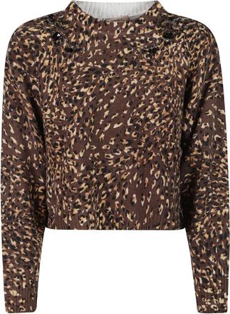 Twinset Twin-set Trui - Dames - Ronde hals truien - Veelkleurig - M - Tweed - Truien & Vesten