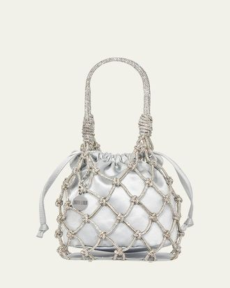 Judith Leiber Sparkle Crystal Net Top-Handle Bag