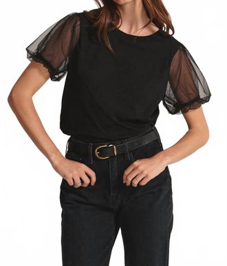 Velvet Justine Puff Sleeve Tee In Black