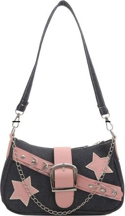 Generic Retro Minimalist Women Handbag Chain Tote Purses Underarm Bag, Female Hand-Held Single Shoulder Bag(black)