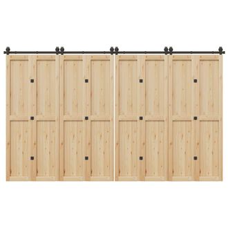 vidaXL Vidaxl - Kit Di Binari Per Porte Scorrevoli 366 Cm Acciaio Nero