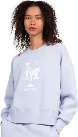 Starter Womens Starter Light Blue New York Mets Pastels Boxy Fleece Sweatshirt at Nordstrom, Size Xx-Large