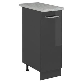 Vicco Armario De Farmacia R-line, Antracita Alto Brillo, 30 Cm Et M&aacute;rmol