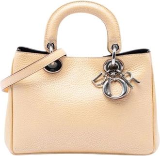 Dior Pre-owned Diorissimo Handtas - Dames - Pre-owned - Beige - Maat: ONE Size Leer