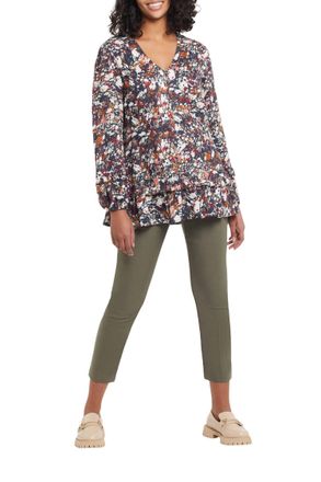Tribal Flatten It Pull On Ankle Pant In Ivy Green