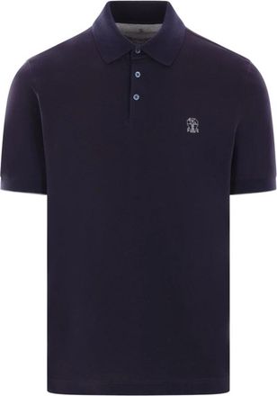 Brunello Cucinelli Cotton Piqu&eacute; Polo Shirt - Heren - Polos - Blauw - XL - Katoen - Tops