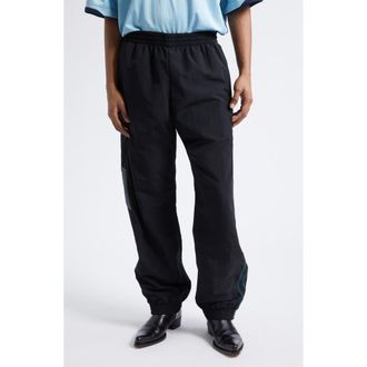 Martine Rose Paneled Nylon Track Pants in Black Teal at Nordstrom, Size Medium