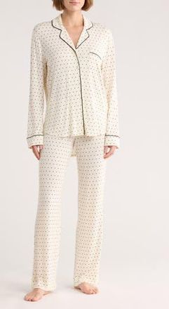 Nordstrom Rack Tranquility Long Sleeve Shirt & Pants Pajamas in Ivory- Black Spaced Dot at Nordstrom Rack, Size X-Small