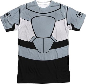 Gildan Teen Titans Go Cyborg Uniform Short Sleeve Adult Poly Crew Tee / T-Shirt
