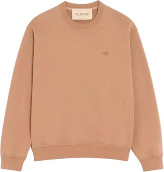 Valentino VLogo Signature Sweater - Heren - Sweatshirts - Beige - L - Katoen - Hoodies & sweatvesten