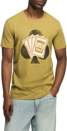 Lucky Brand Ace of Clubs Beer Cotton Blend Graphic T-Shirt in Green Moss at Nordstrom, Size X-Large