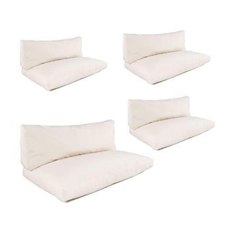 ED&Egrave;N JARD&Iacute; Pack 4 cojines asiento y respaldo palet de jard&iacute;n desenfundable, beige