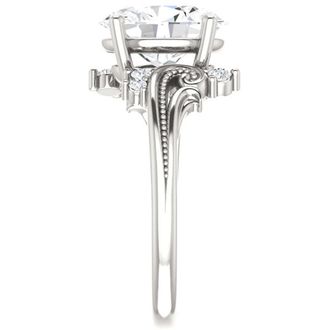 Pompeii3 2 1/5 Ct Oval Moissanite & Lab Grown Diamond Engagement Ring 14k White Gold