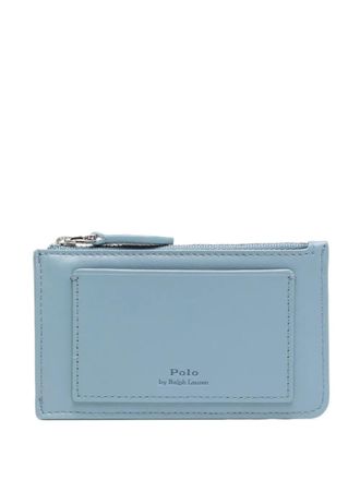 Polo Ralph Lauren graphic-print cardholder - women - Calf Leather - One Size - Blue