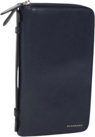 Burberry Pre-owned Wallets, female, Blue, Size: ONE SIZE Pre-owned Leather Wallet