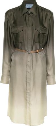 Prada Gradient Silk Shirtdress