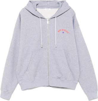 Off-white Felpa con cappuccio e logo - Grigio