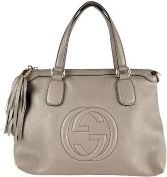 Gucci Pre-owned Handbags, female, Gray, Size: ONE SIZE Pre-owned Vintage Leather Handbag