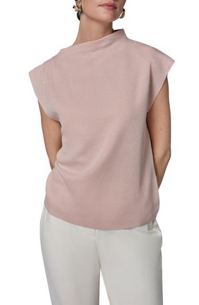 DKNY Shimmer Asymmetric Mock Neck Sweater in Snow Petal at Nordstrom, Size X-Large