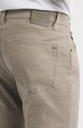 Brax Chuck Stretch Chambray 5-Pocket Pants in Nougat at Nordstrom, Size 34 X 34