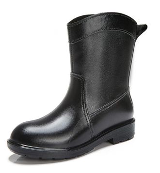 Pangolin Womens Waterproof Ankle Wellington Boots, Non-Slip Rubber Rain Boots, Pull-On Mid Calf Wellies for Garden, Walking, Festival and Dog Walking Black 4.5