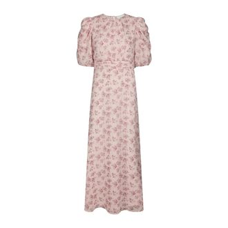 Neo Noir Kleedjes, Dames, Roze, S, Chiffon, Kikka Chiffon Flower Dress