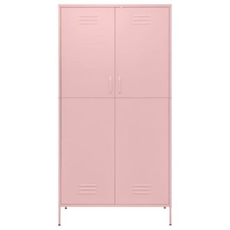 Berkfield Home Wardrobe Pink 90x50x180 cm Steel | Size: 90 x 50 x 180 cm